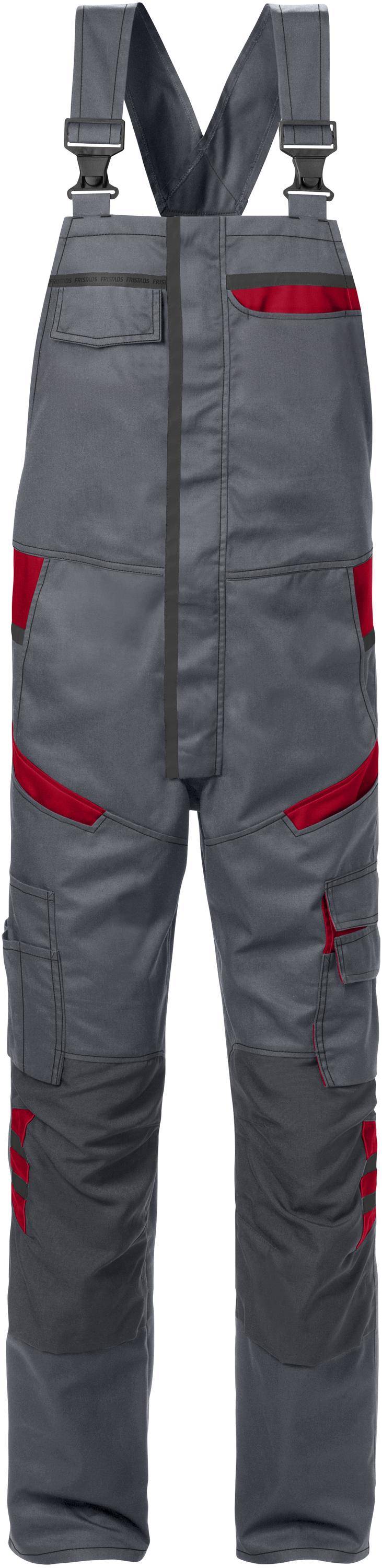 FRISTADS 129486-866 Latzhose 1555 STFP Gr.C54 Grau/Rot-0