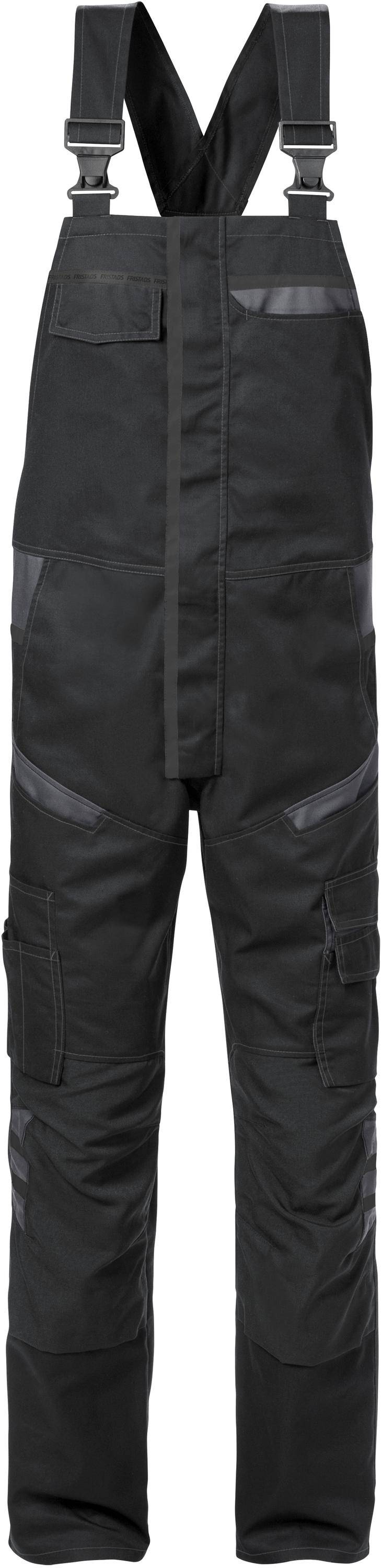 FRISTADS 129486-996 Latzhose 1555 STFP Gr.C62 Schwarz/Grau-0