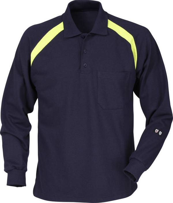 FRISTADS 100472-540 Flamestat Poloshirt Langarm 784 PFLA  Gr.S Marineblau