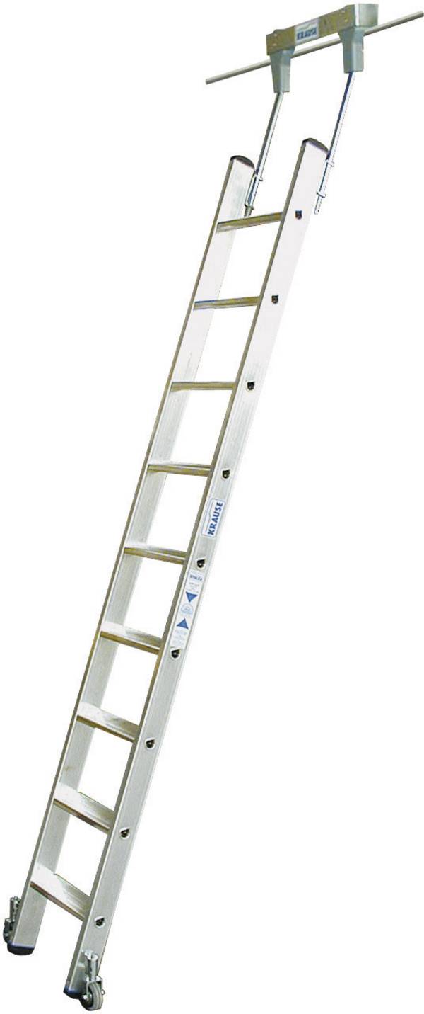 Krause  819314 Aluminium Regalleiter fahrbar Arbeitshöhe (max.): 2.90 m Silber DIN EN 131 8.5 kg