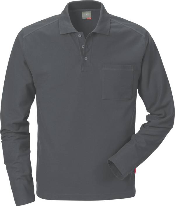 FRISTADS 100781-941 Poloshirt Langarm 7393 PM  Gr.4XL Dunkelgrau