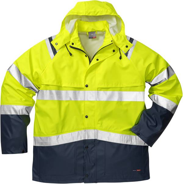 FRISTADS 114041-171 High Vis Regenjacke Kl. 3 4624 RS  Gr.S Warnschutz-Gelb/Mari