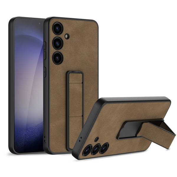 Für Samsung Galaxy S24 GKK Skin Feel Frosted mit Halterung Schutzhülle Cover Handy Tasche Hülle Braun