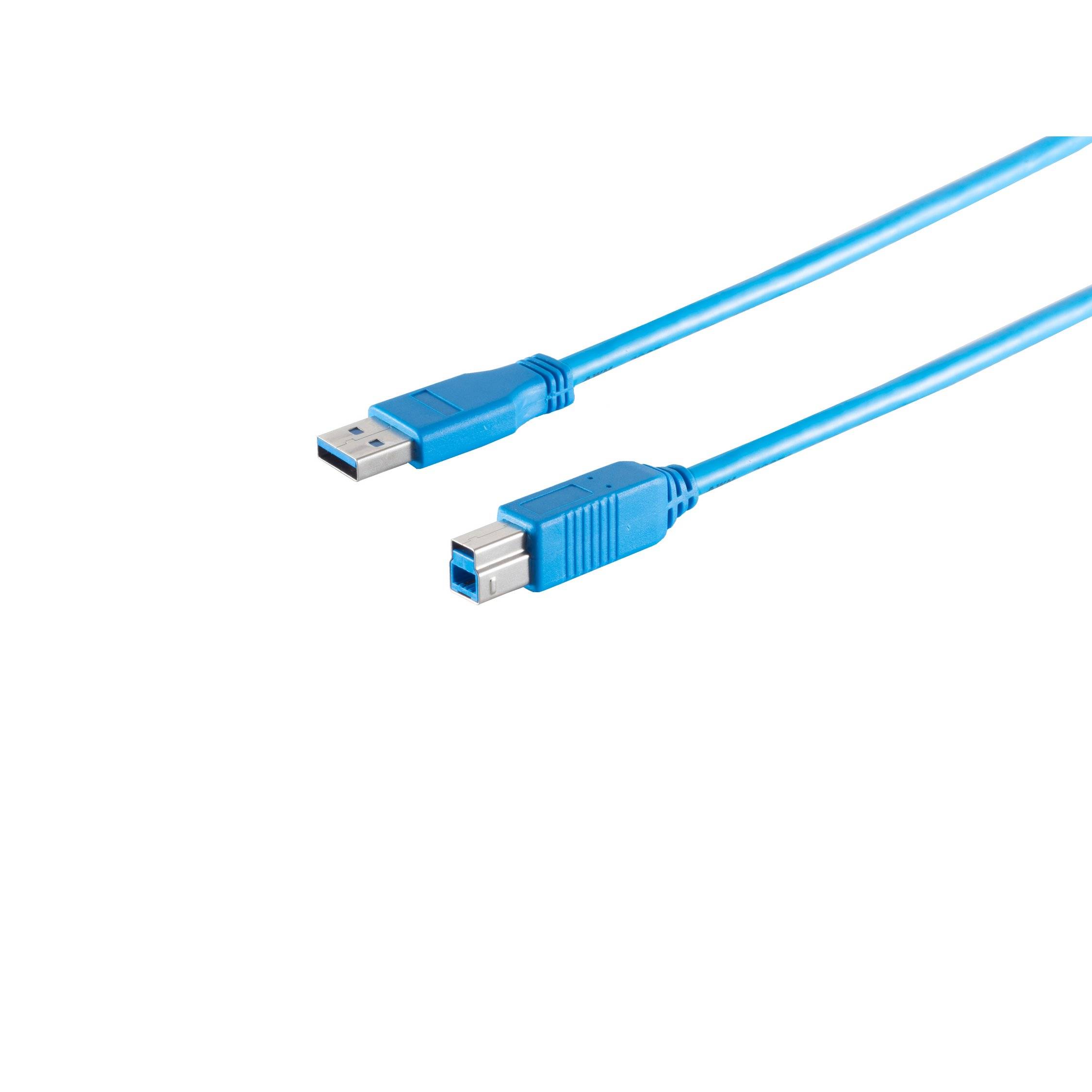USB Kabel A Stecker / B Stecker USB 3.0 blau 0,5m-0