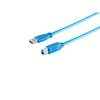USB Kabel A Stecker / B Stecker USB 3.0 blau 0,5m