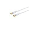 F-Stecker - F-Stecker verg. Ferrit, weiß, 1,5m
