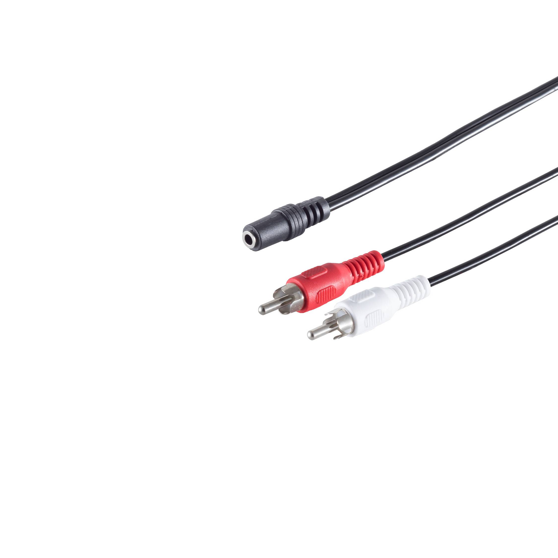 Klinkenbuchse 3,5mm Stereo/ 2 Cinchstecker, 0,2m-0