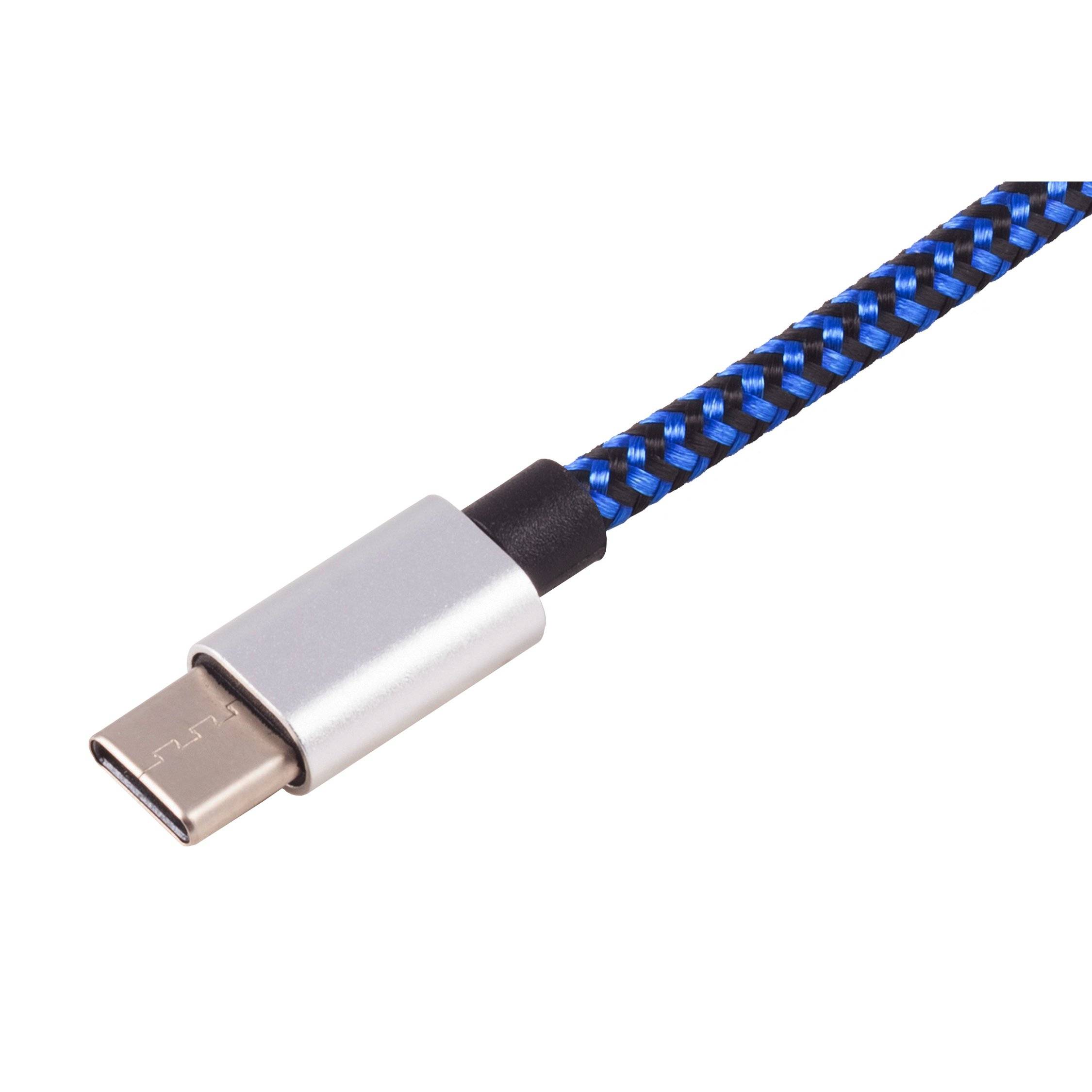 USB-Ladekabel A Stecker auf USB Typ C, blau 0,3m-2