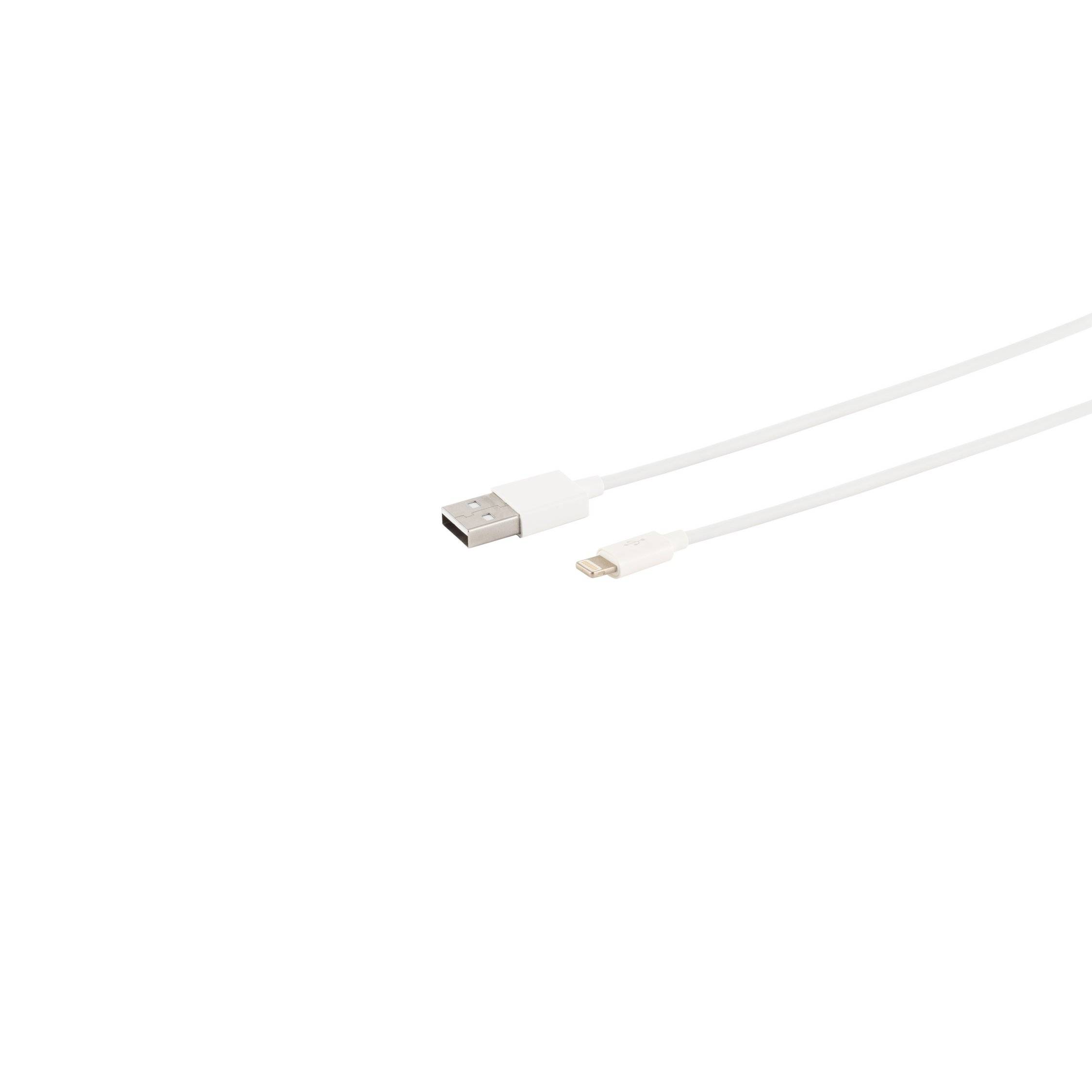 USB Lade-Sync Kabel, USB A Stecker auf 8-Pin Stecker, 2.0, weiß, 3,0m-0