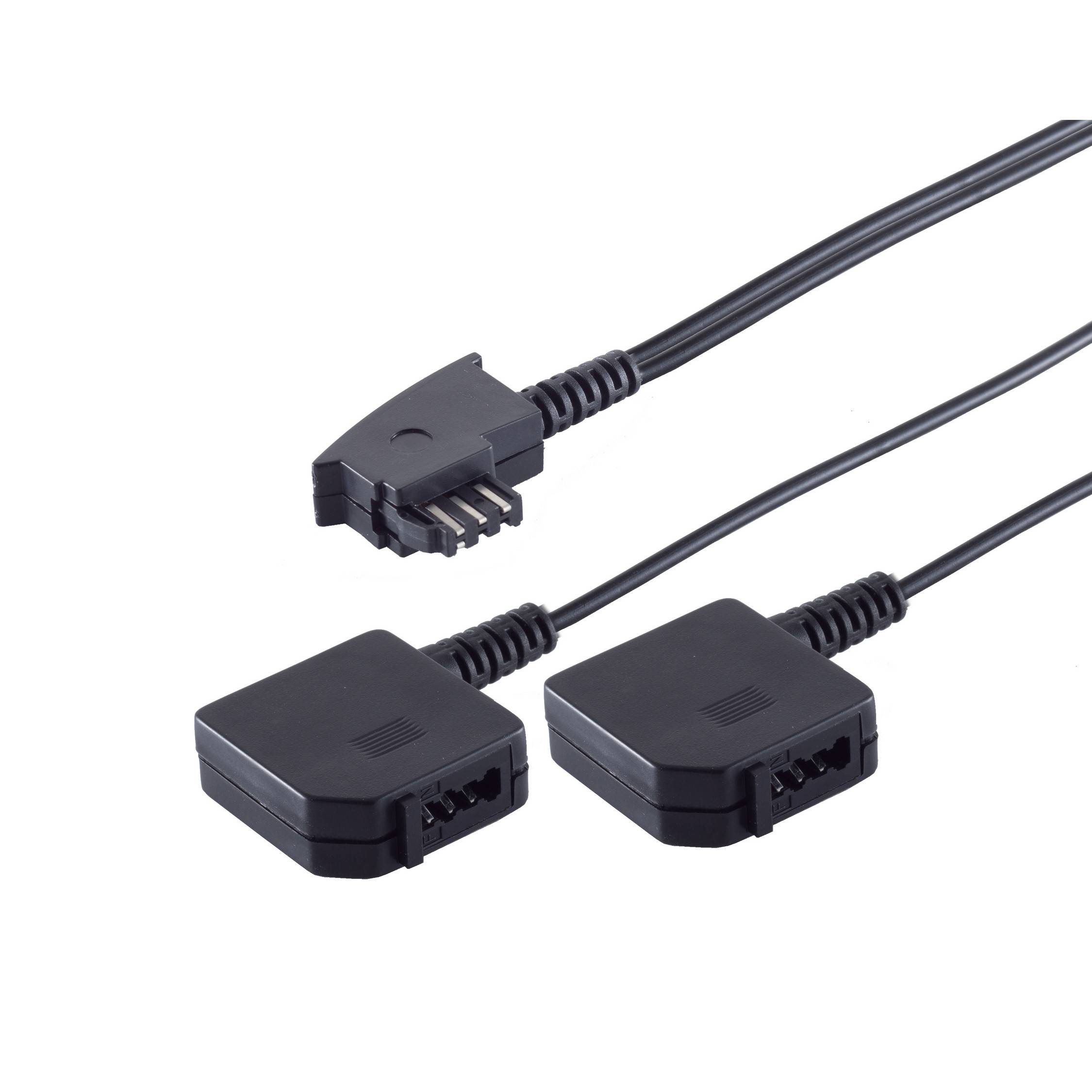TAE F-Stecker / 2 TAE F-Kupplungen 0,2m-0