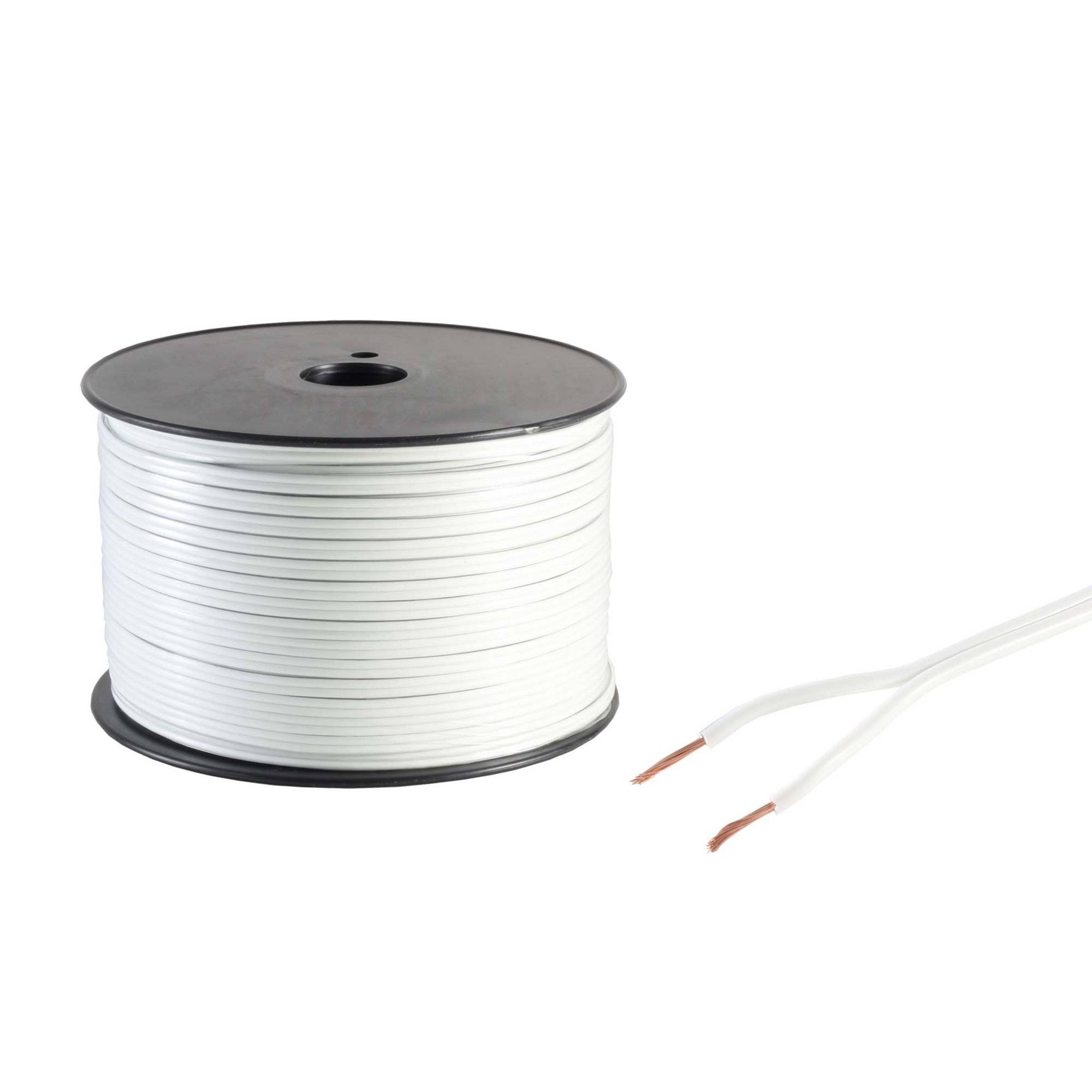 Lautsprecherkabel 2x0.75mm² weiss Spule CCA 21100-CCA-0