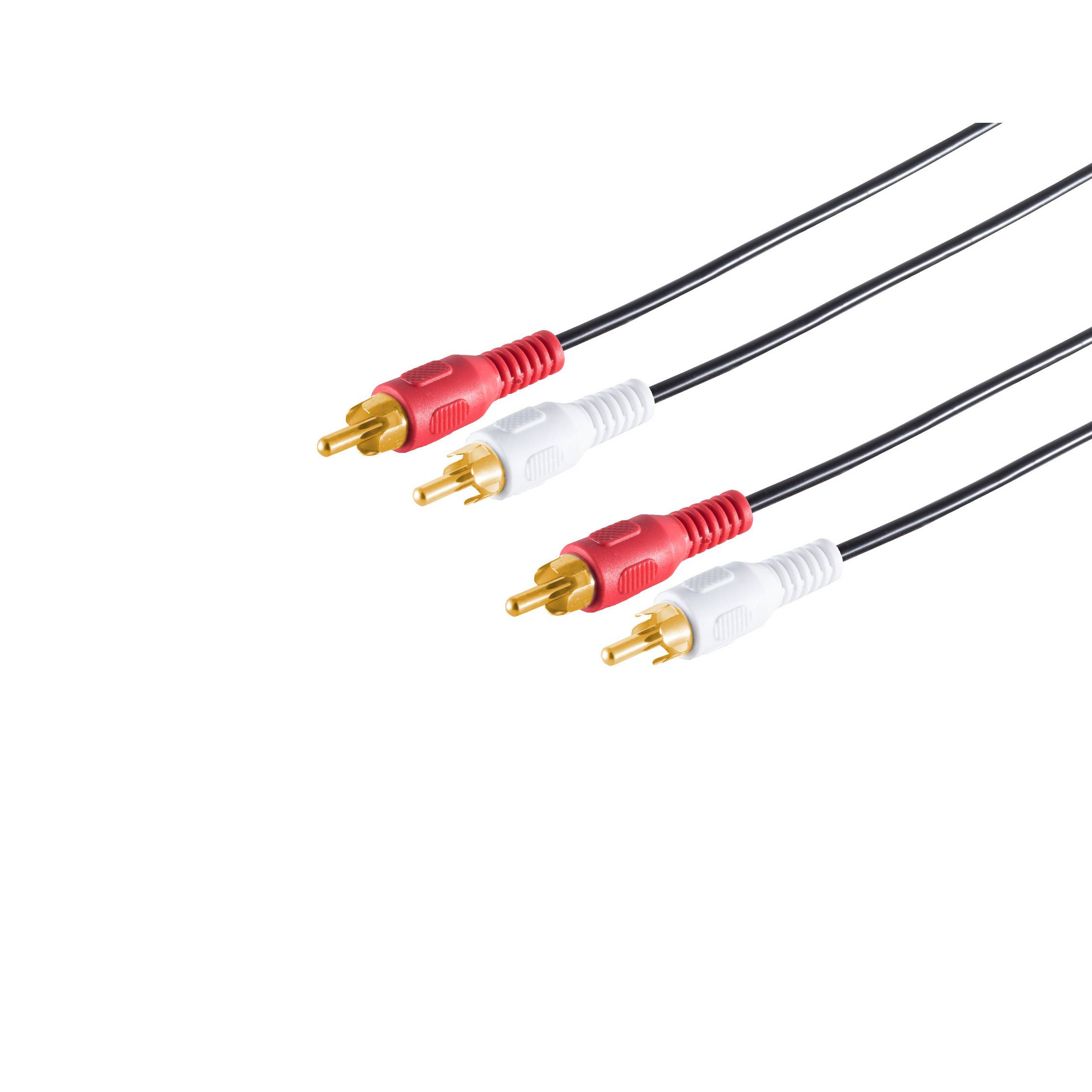 2 Cinchstecker/ 2 Cinchstecker , vergoldet, 0,5m-0