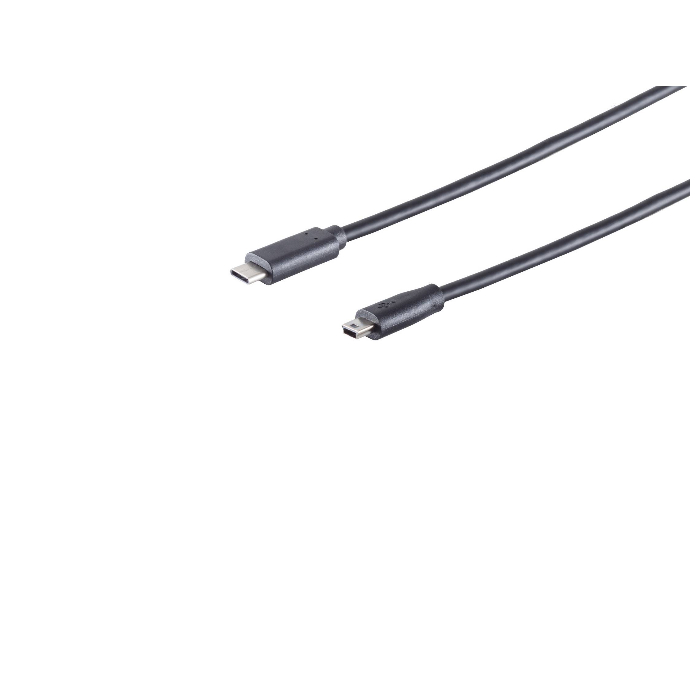 USB Kabel, 3.1 C-Stecker - 2.0 Mini 5p B-St., 1m-0