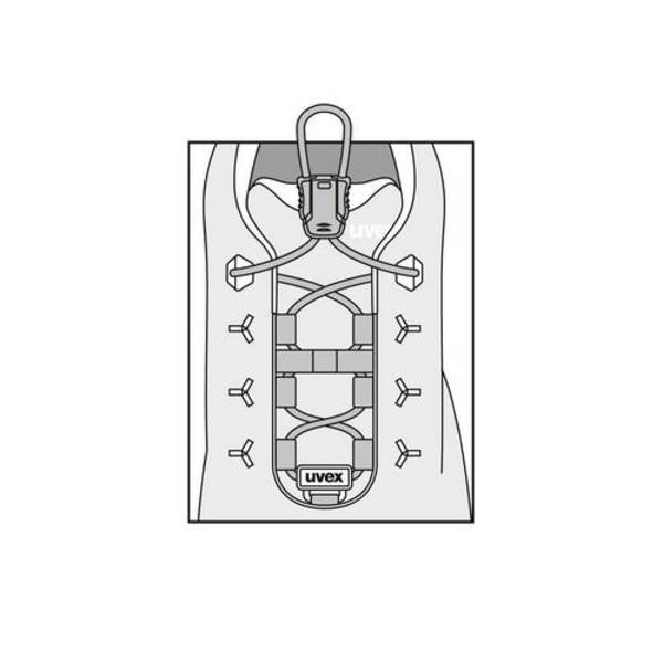 UVEX 9591200 Zubehör Elastische Schnürsenkel mit Schnellverschluss - 95912 schwa