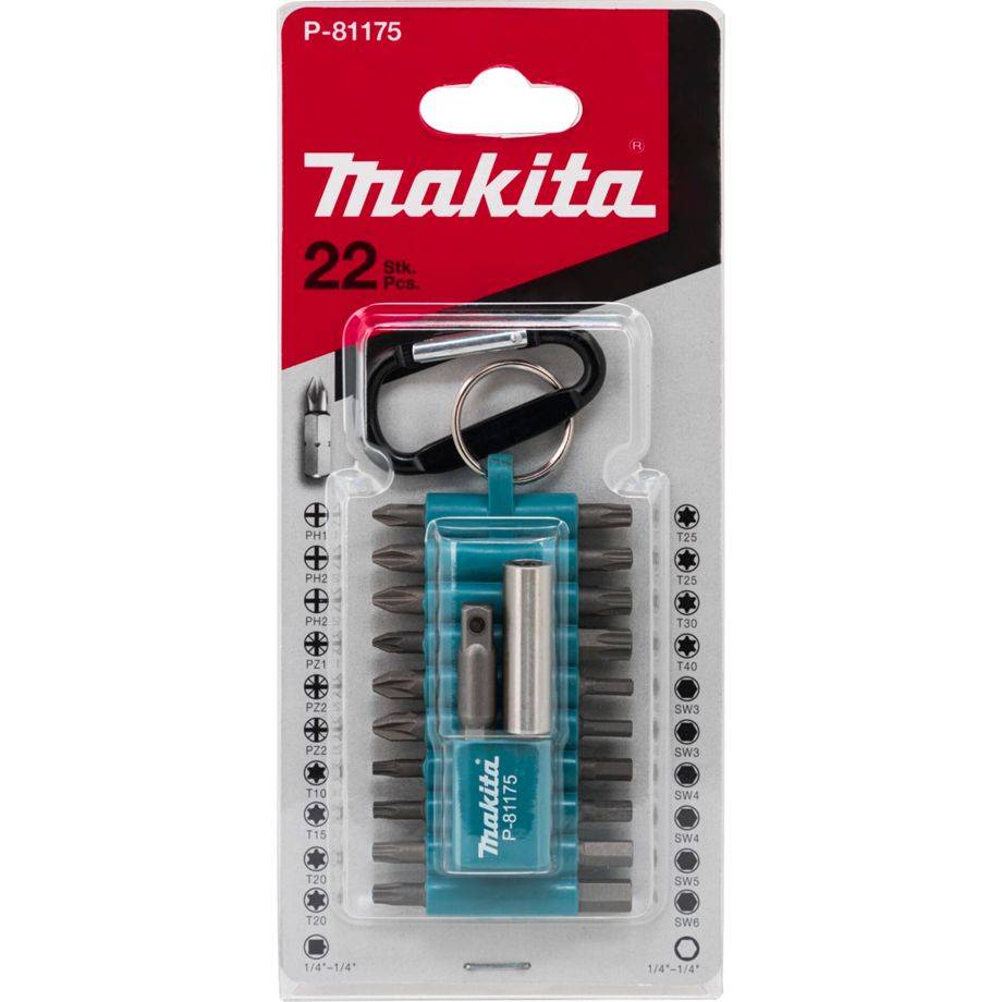 Makita Bit-Set 22tlg. mit Karabiner - P-81175-1