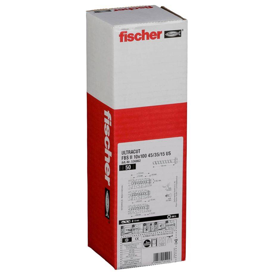 Fischer 536862, Stahl, 3,48 kg, 100 mm, 100 mm, 10 mm, 50 Stück(e)-1