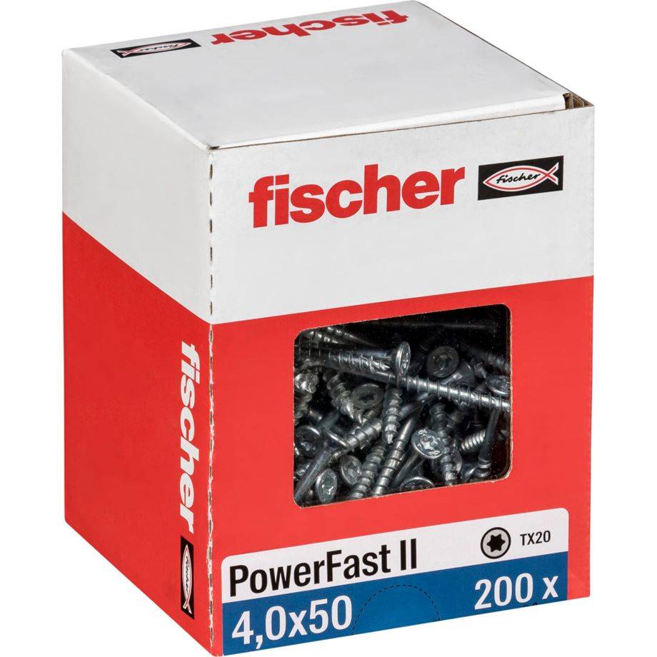 fischer PowerFast II 4,0x50mm SK TX TG gvz, Packung mit 200 Stk.-2