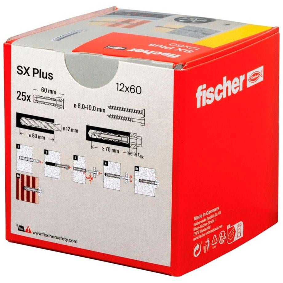 Fischer Deutschl. Dübel SX Plus 12x60 12 mm, 80 60 mm-2