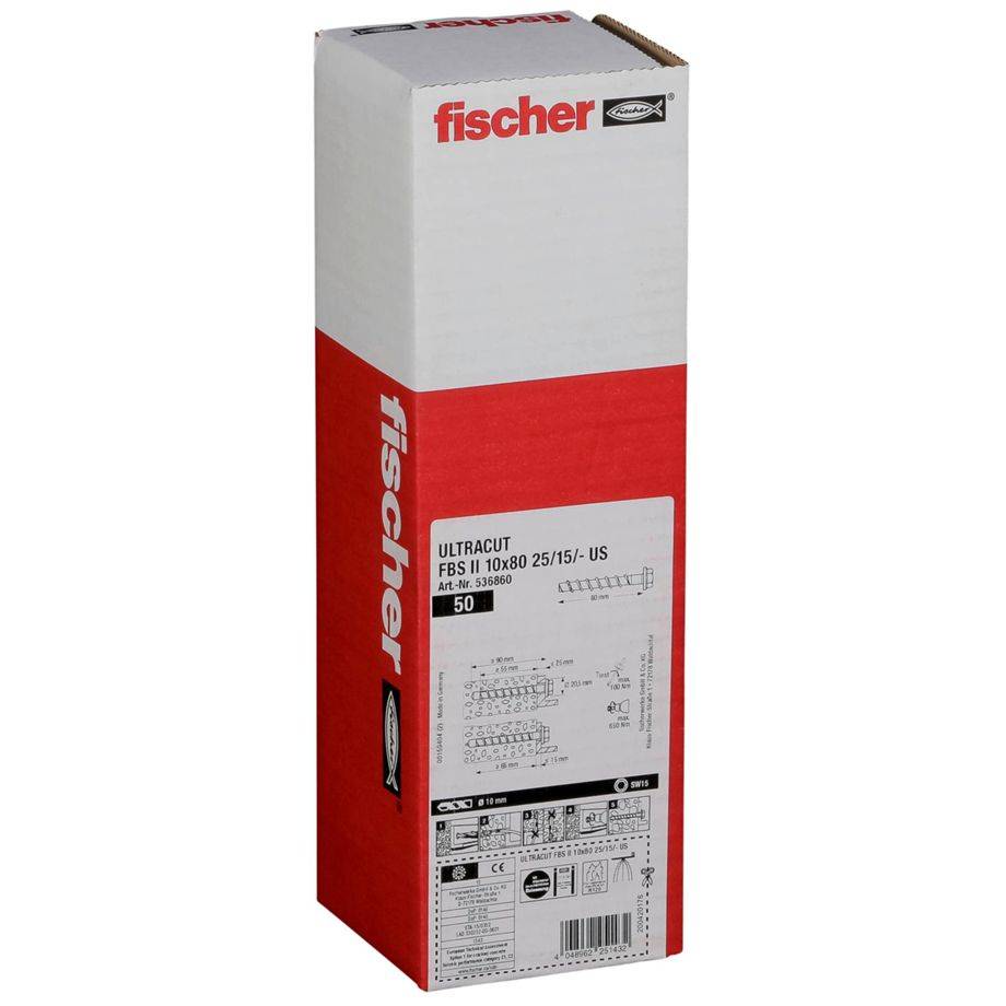 Fischer 536860, Stahl, 3,29 kg, 80 mm, 80 mm, 10 mm, 50 Stück(e)-1