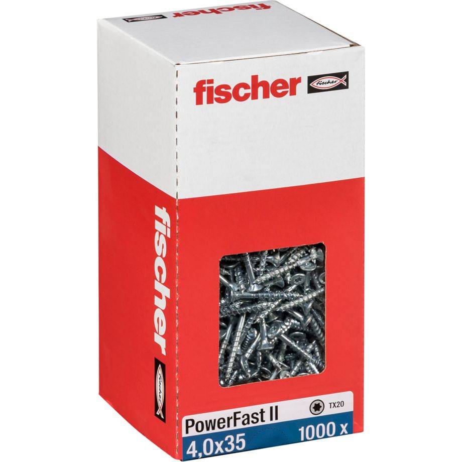 Fischer 670166, Schraube, Metall, Holz, Allgemeiner Nutzen, Teilgewinde, Flachkopf-1
