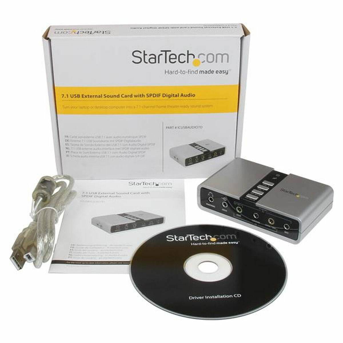 StarTech.com USB 2.0 Soundbox 7.1 Adapter - externe USB Soundkarte mit SPDIF Didital Audio - External Soundcard mit 8x 3-2