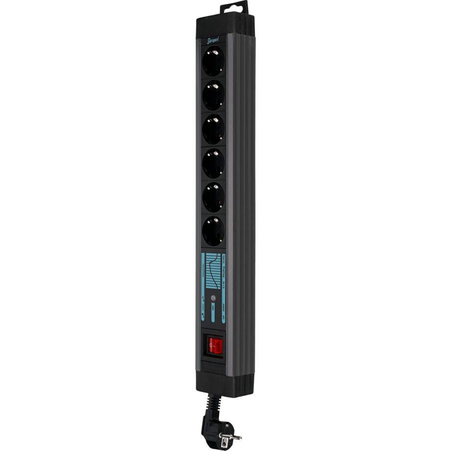 REV 0015663513 Steckdosenleiste mit Schalter 6fach Anthrazit, Schwarz Schutzkontakt 1 St.-1