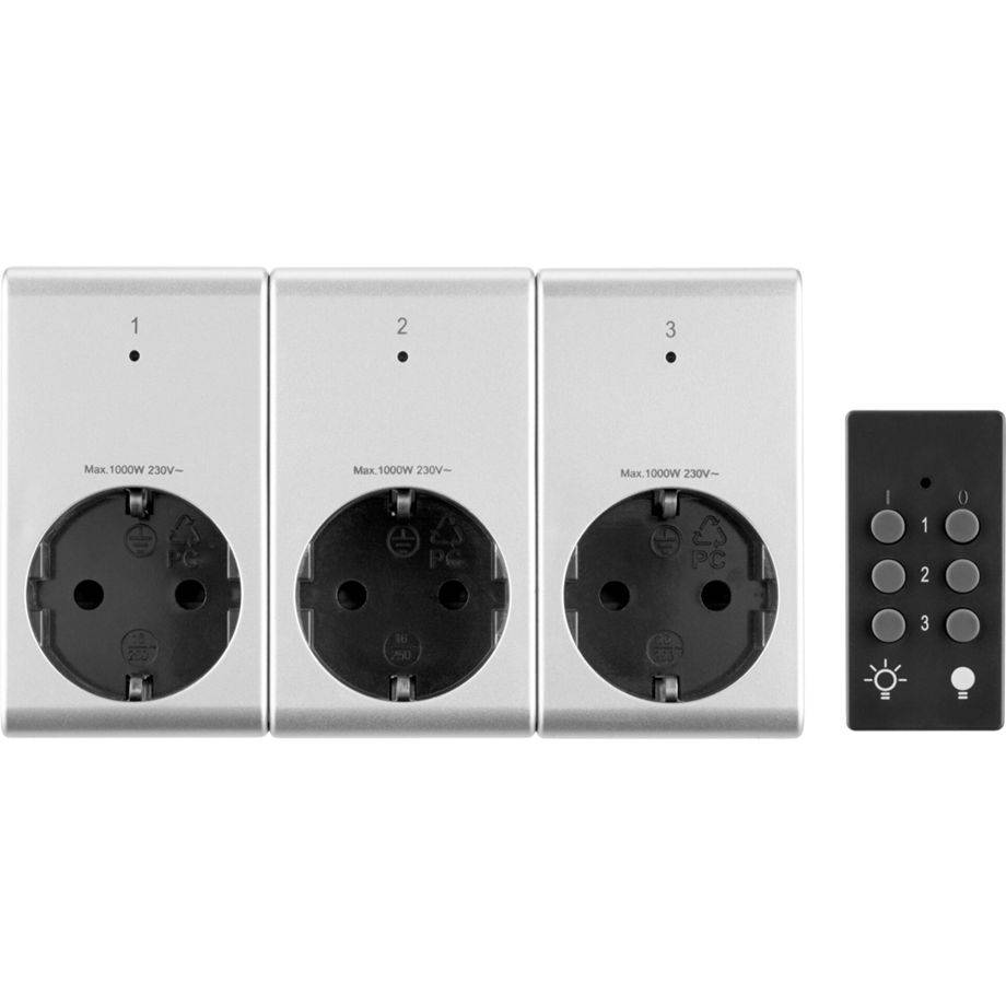 REV Ritter REV - Schaltersteckdose - kabellos - 433.92 MHz - Silber-1
