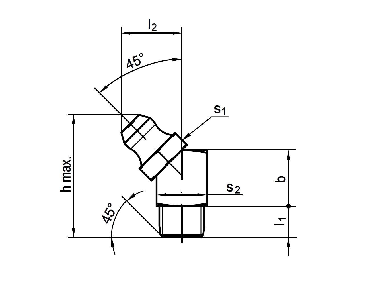 Frantos 10 St. DIN 71412 Kegelschmiernippel H2“45° abgewinkelt“ M 10x1 - Stahl 5.8 verzinkt-1