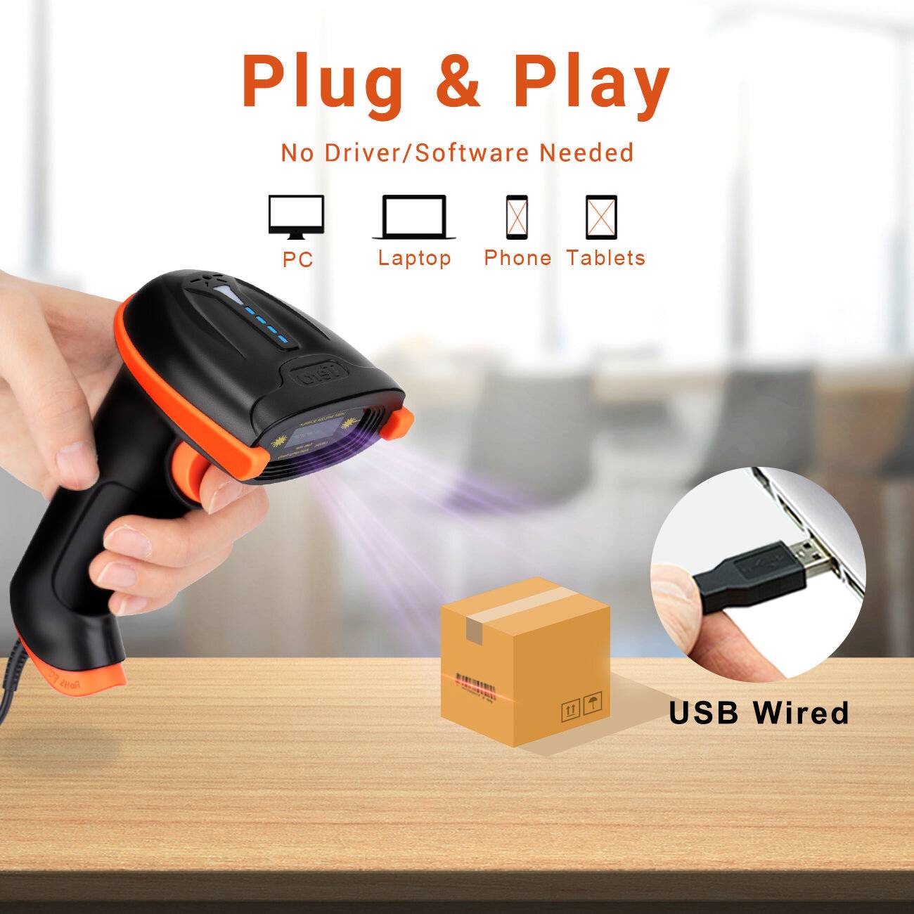 L5100Y Laser 1D USB Barcode Strichcode-Scanner-4