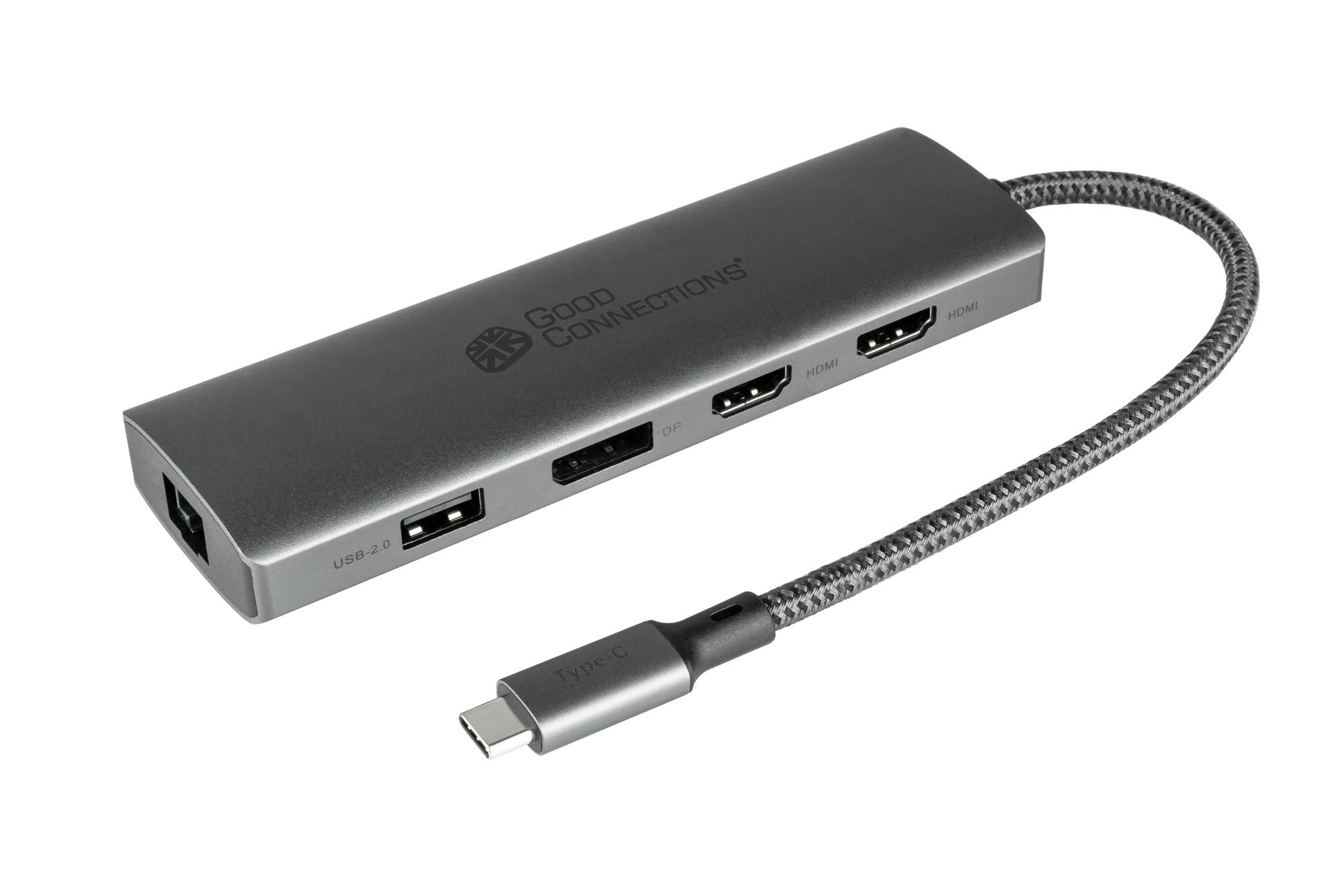 USB-C-Hub(10-Port), 2x HDMI 2.0, 1x DP, 1x USB-C 2x USB 3.0 A, 1x USB 2.0 A, 1x RJ45, 1x Kartenleser-0