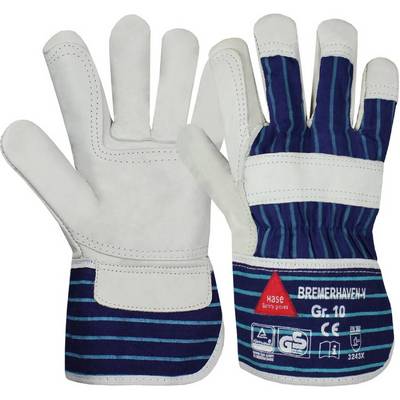 Rindnarbenleder-Schutzhandschuh Bremerhaven 292000-10 Größe 10 Farbe natur/blau Trägermaterial Rindnarbenleder Gauge --0