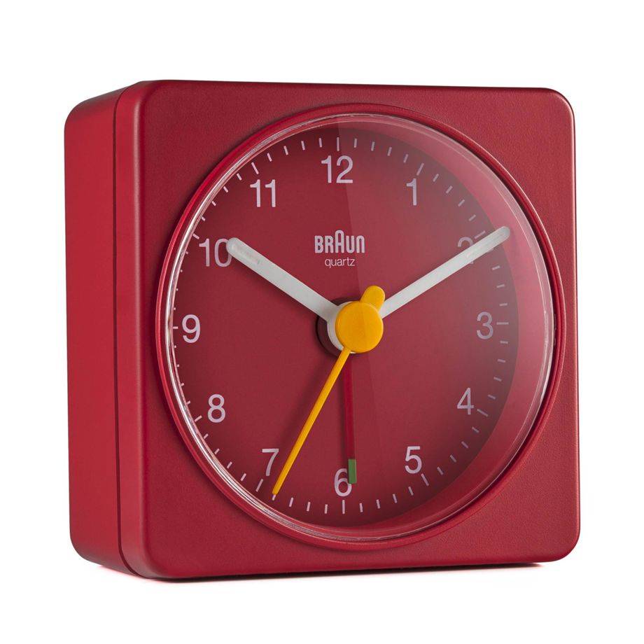 BRAUN - BC02R - Quarzwecker - Rechteck - Rot - Analog - Akku - AA-0