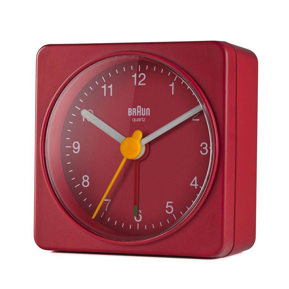 BRAUN - BC02R - Quarzwecker - Rechteck - Rot - Analog - Akku - AA-1