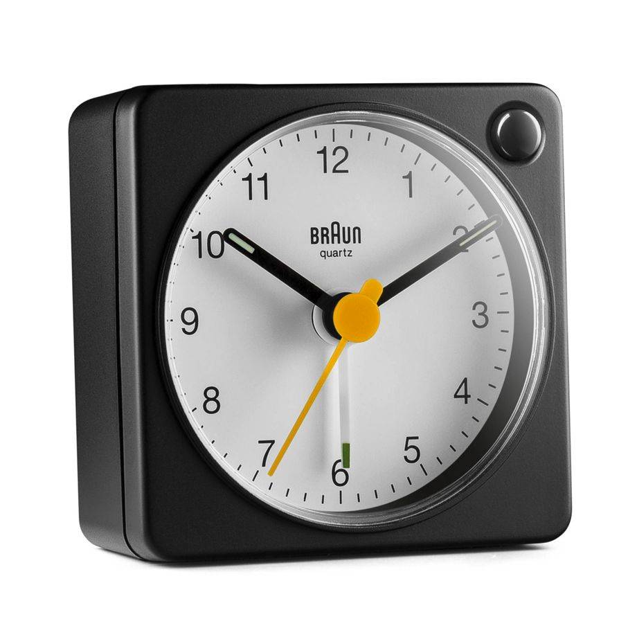 Braun BC02XBW, Quarzwecker, Rechteck, Schwarz, Weiß, 12 h, Analog, Akku-0