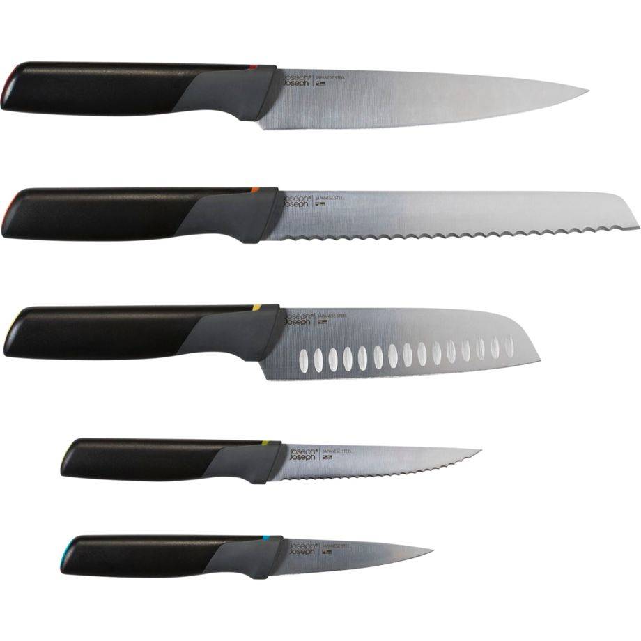 Joseph Joseph Elevate™ Slimblock Messer 5-teiliges Messerblock-Set mit herausnehmbarem Messerschärfer - Mehrfarbig-1