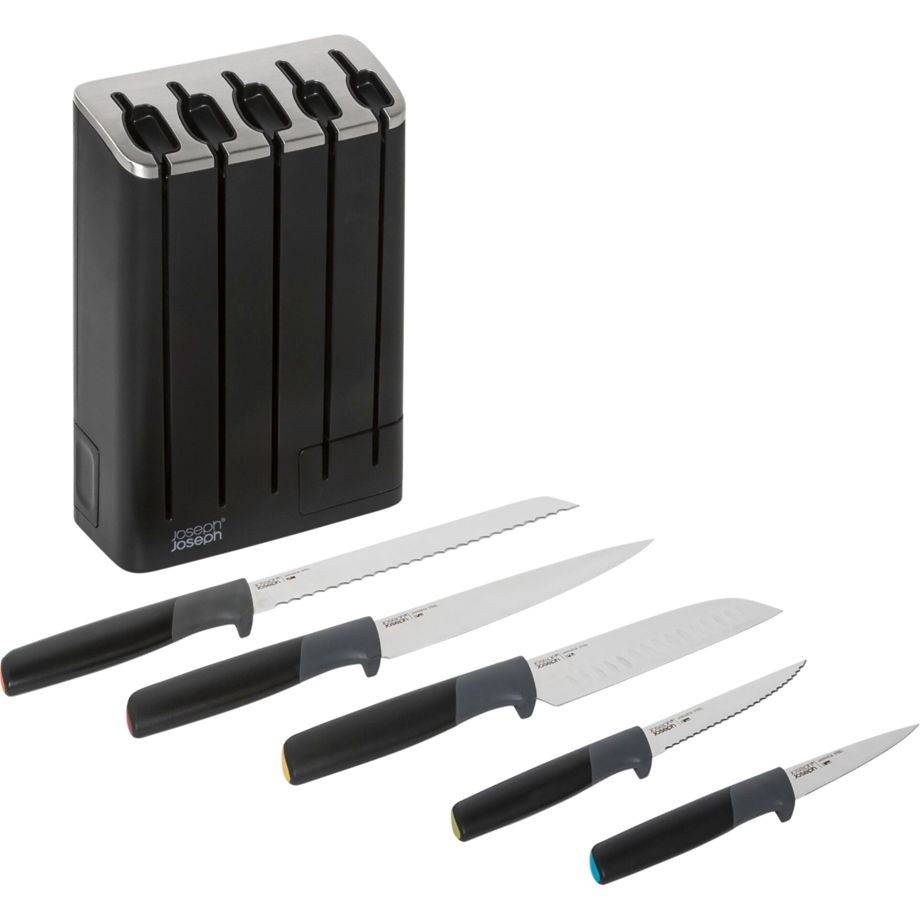 Joseph Joseph Elevate™ Slimblock Messer 5-teiliges Messerblock-Set mit herausnehmbarem Messerschärfer - Mehrfarbig-2