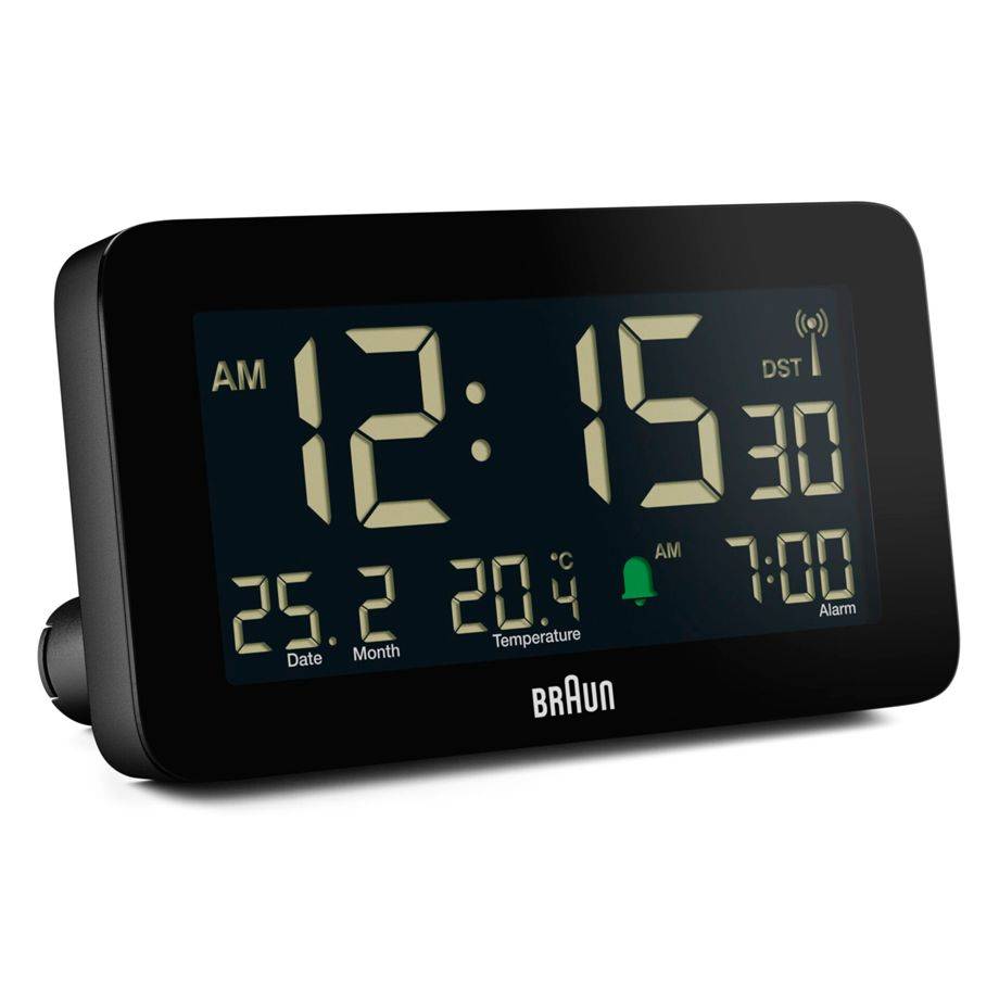 Braun BC10, Digitaler Wecker, Rechteck, Schwarz, 12/24 h, F, °C, LCD-0