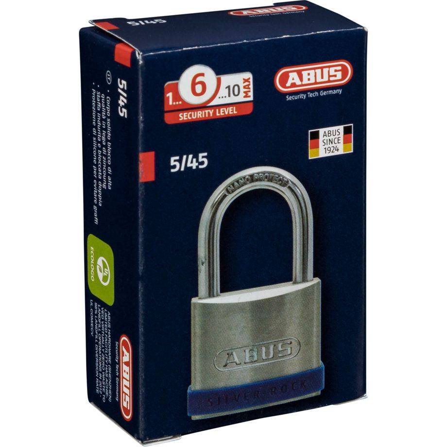ABUS SECURITY-CENTER - ABUS 5/45, Herkömmliches Vorhängeschloss, Tastensperre, Unterschiedliche Schließung, Pforte, Aufb-1