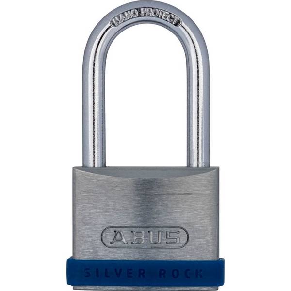 ABUS SECURITY-CENTER - ABUS Silver Rock 5, Herkömmliches Vorhängeschloss, Tastensperre, Blau, Silber, Zink, Gehärteter S
