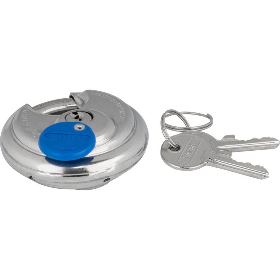 ABUS SECURITY-CENTER - ABUS Diskus 24IB/60, Diskus-Vorhängeschloss, Tastensperre, Unterschiedliche Schließung, Edelstahl-1