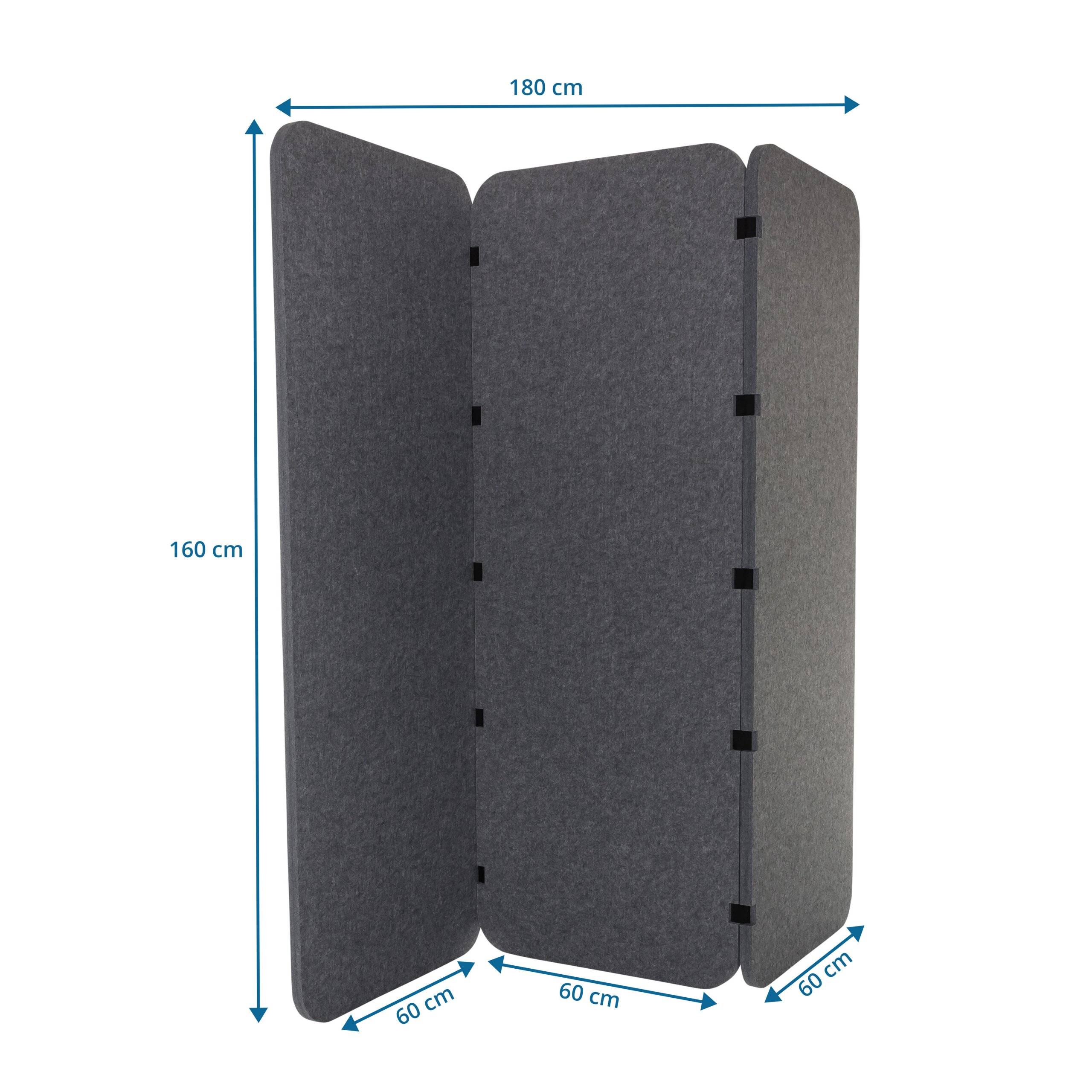 Akustik Trennwand Stellwand FLEXMIUT EL 160602,5 PET grau hjh OFFICE-1