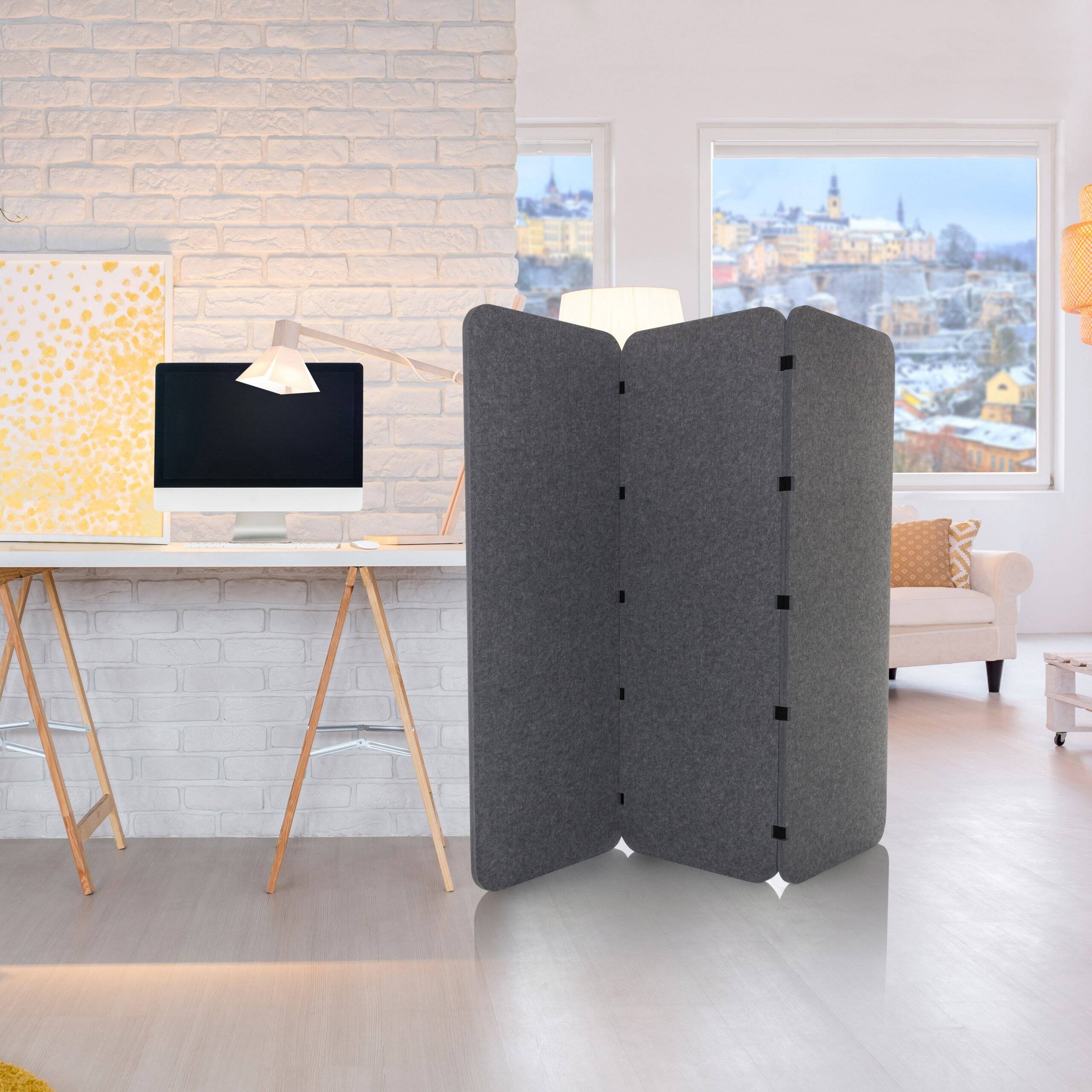 Akustik Trennwand Stellwand FLEXMIUT EL 160602,5 PET grau hjh OFFICE-4