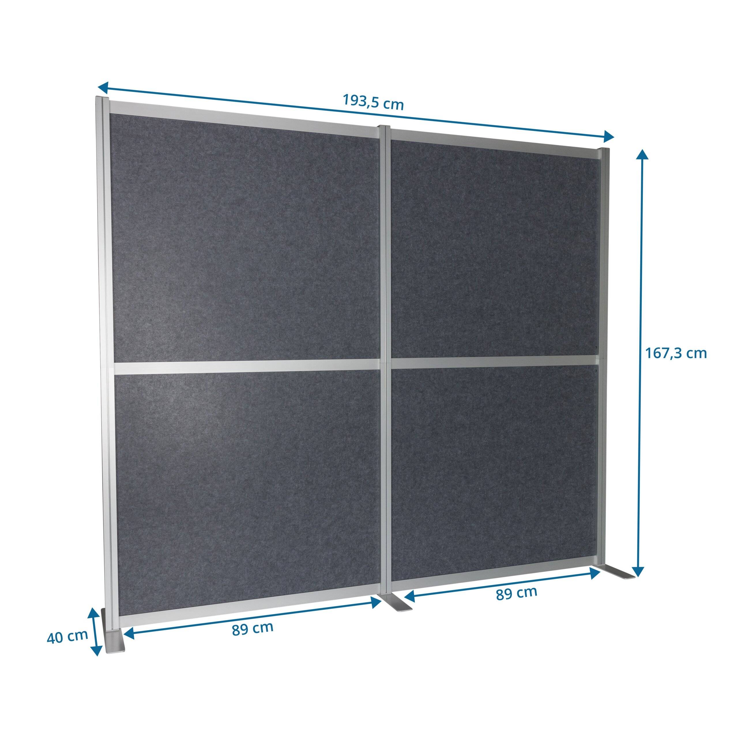 Akustik Trennwand Stellwand FLEXMIUT MODUL 167x192 PET grau hjh OFFICE-1