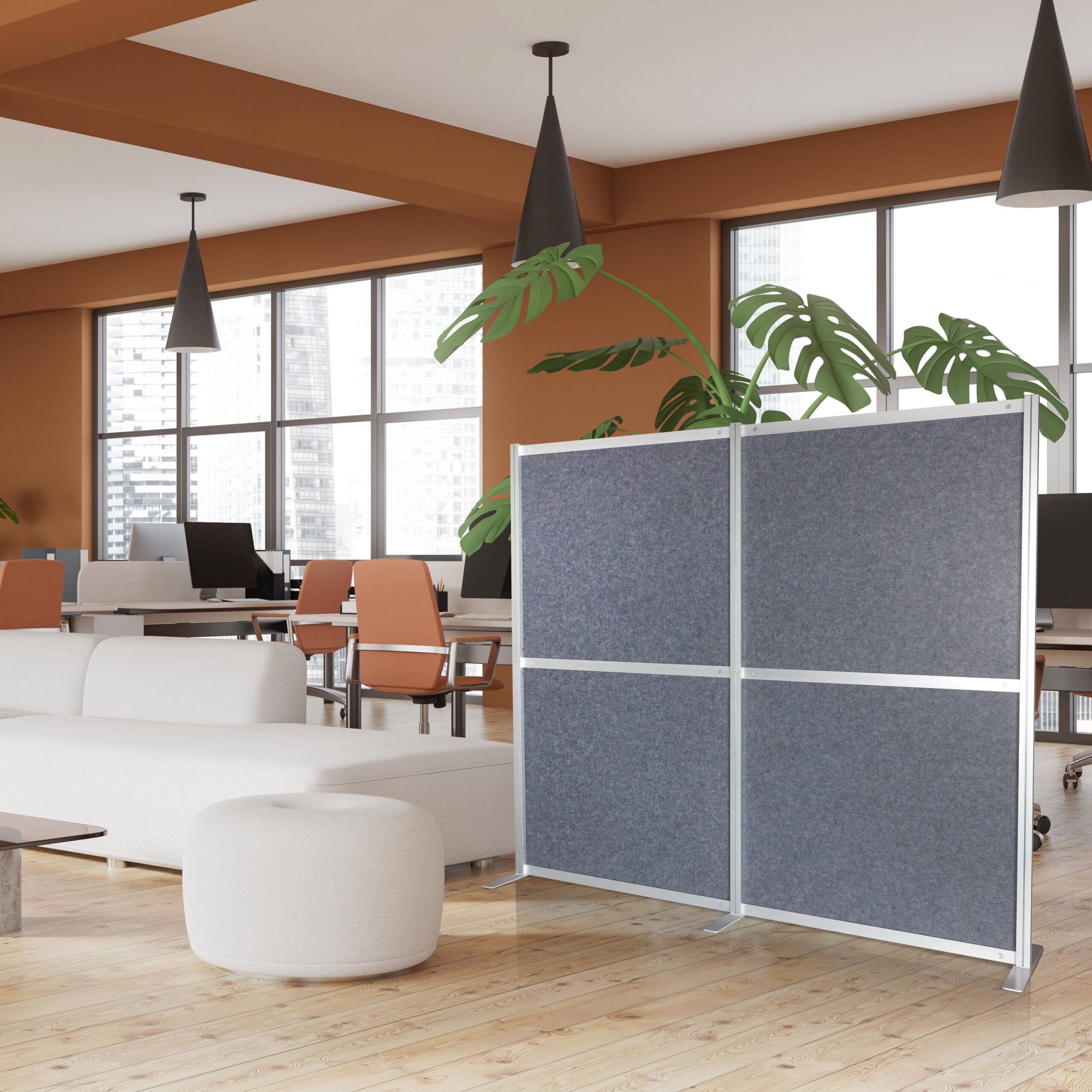 Akustik Trennwand Stellwand FLEXMIUT MODUL 167x192 PET grau hjh OFFICE-3