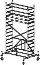 Faltgerüst,Arbeits H 4,8m,Gerüst H 4m,Bühne BxT 2000x600mm,Alu-0