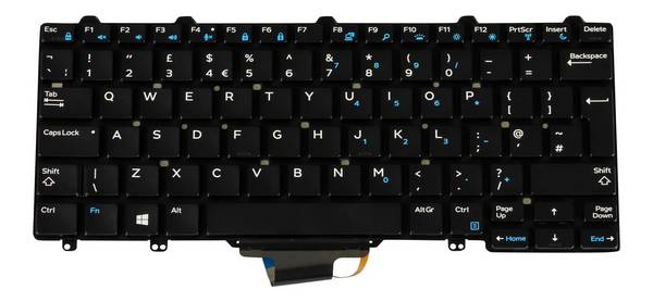Dell Latitude E7270 - Tastatur - TL: UK, QWERTY