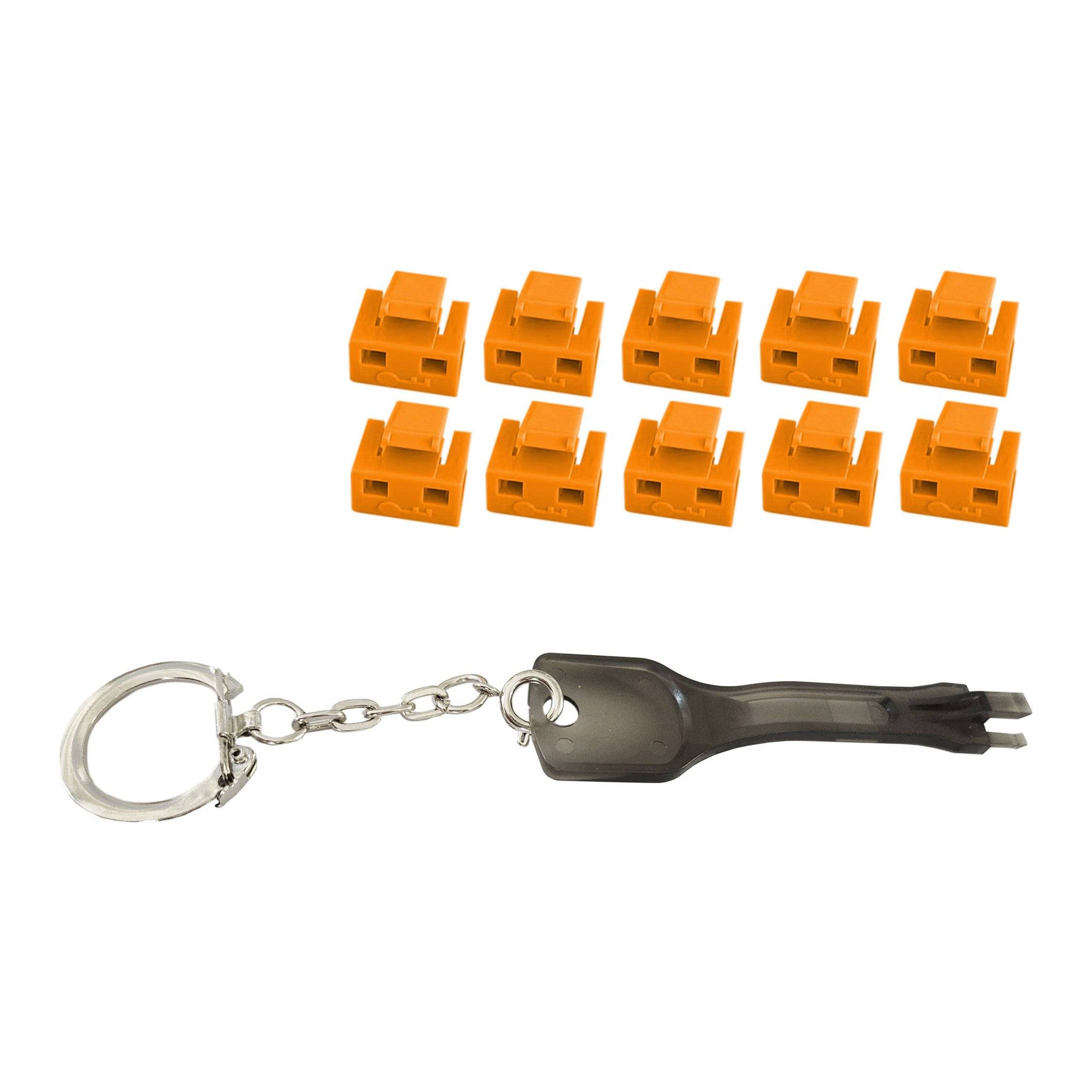 RJ45-Port Blocker mit Schlüssel (1x Schlüssel, 10x Schlösser), orange-0