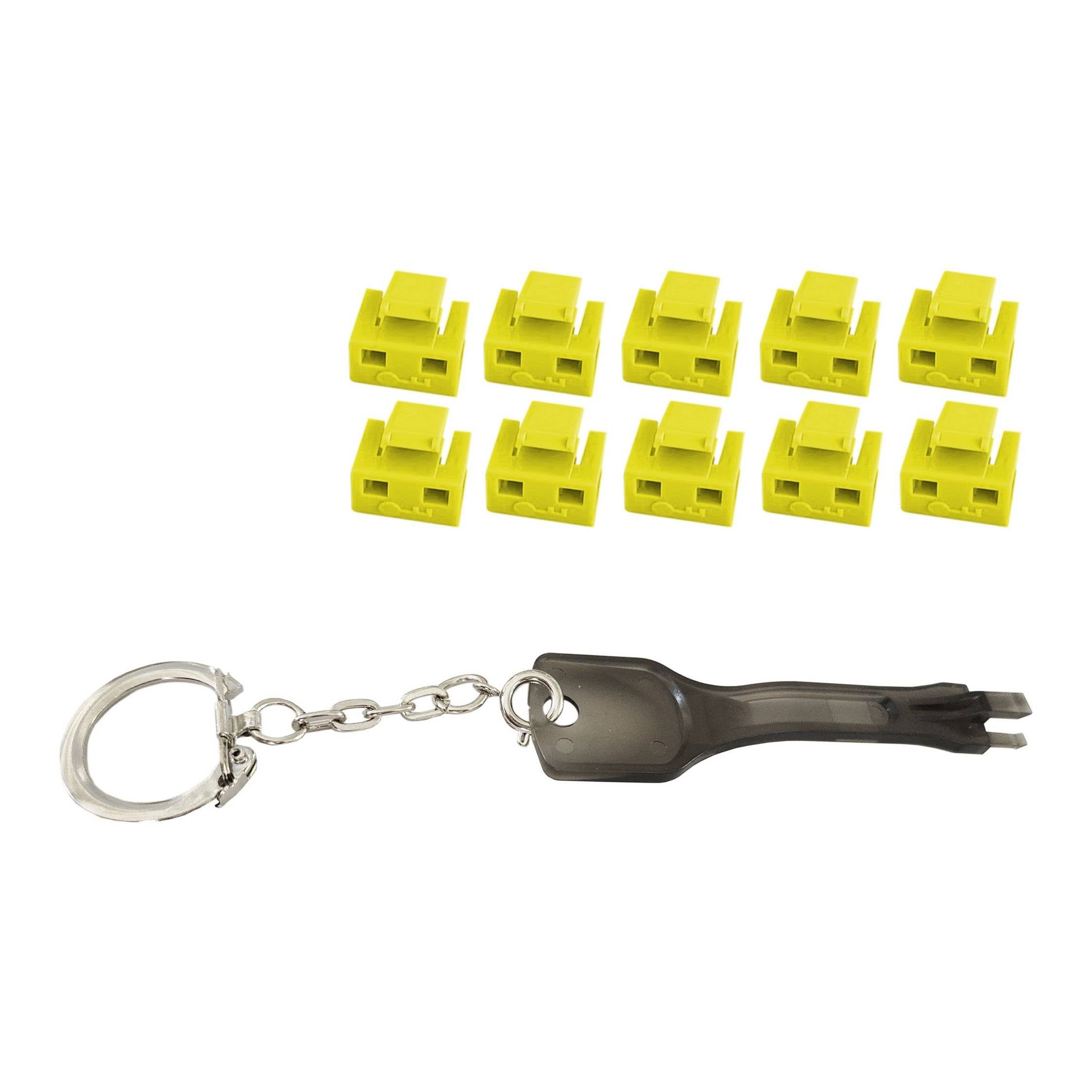 RJ45-Port Blocker mit Schlüssel (1x Schlüssel, 10x Schlösser), gelb-0