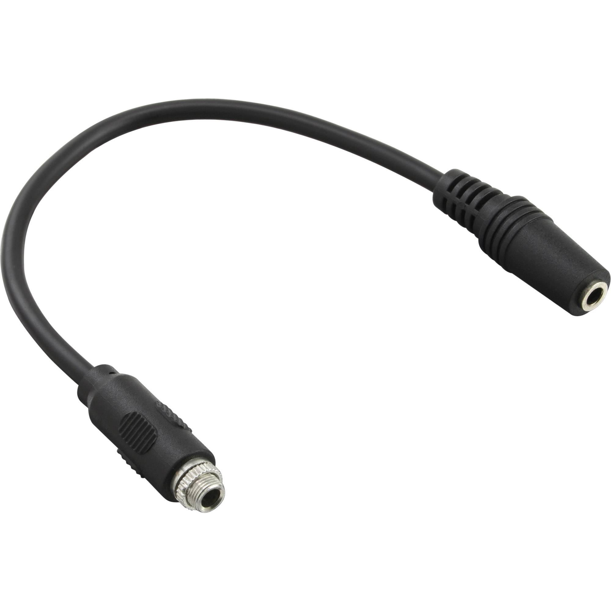 InLine® Audio Adapterkabel zum Einbau 1x mit Gewinde, 3,5mm Stereo BU/BU, 0,2m-0