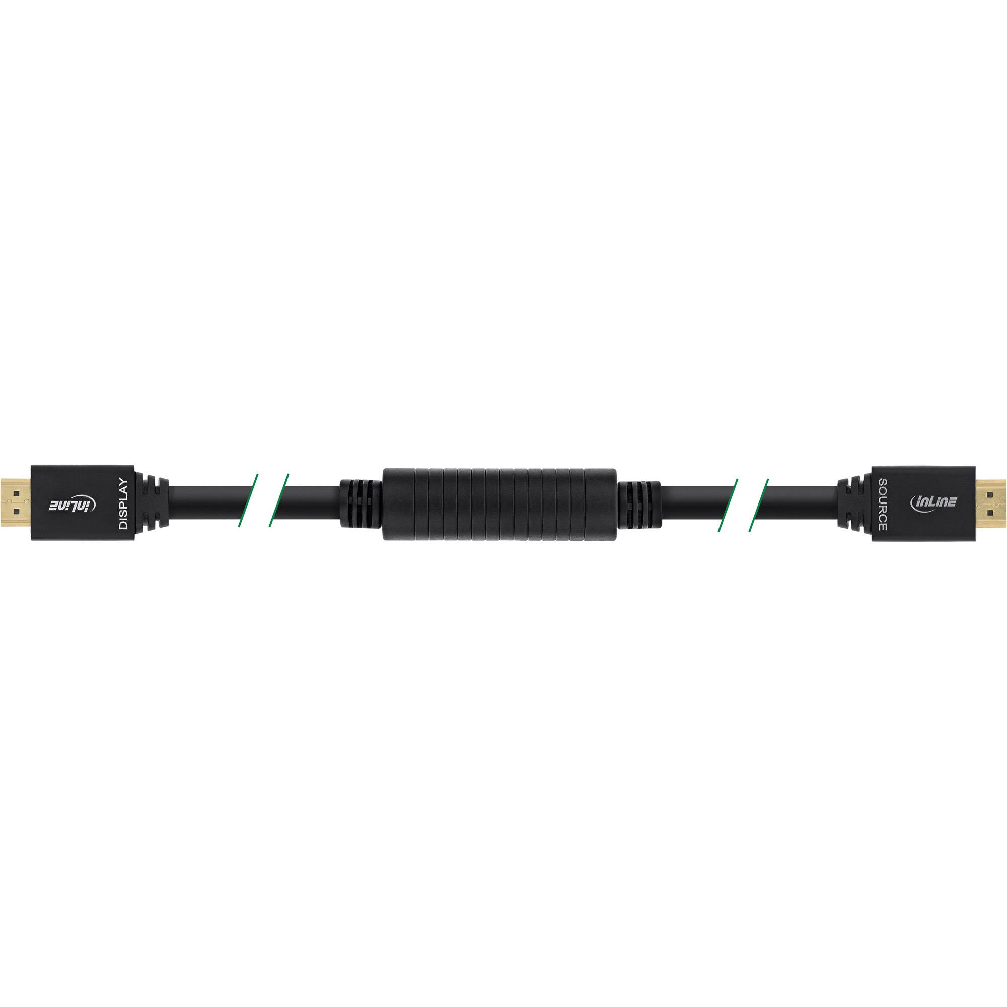 InLine® HDMI-High Speed Kabel mit Eth., ST / ST, aktiv, schwarz / gold, 40m-2